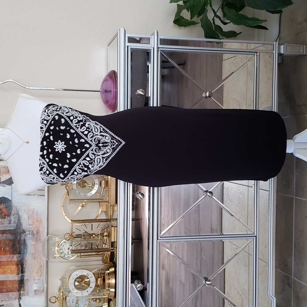 Gorgeous Black Jersey Tube Top Strapless Dress L - Picture 1 of 5